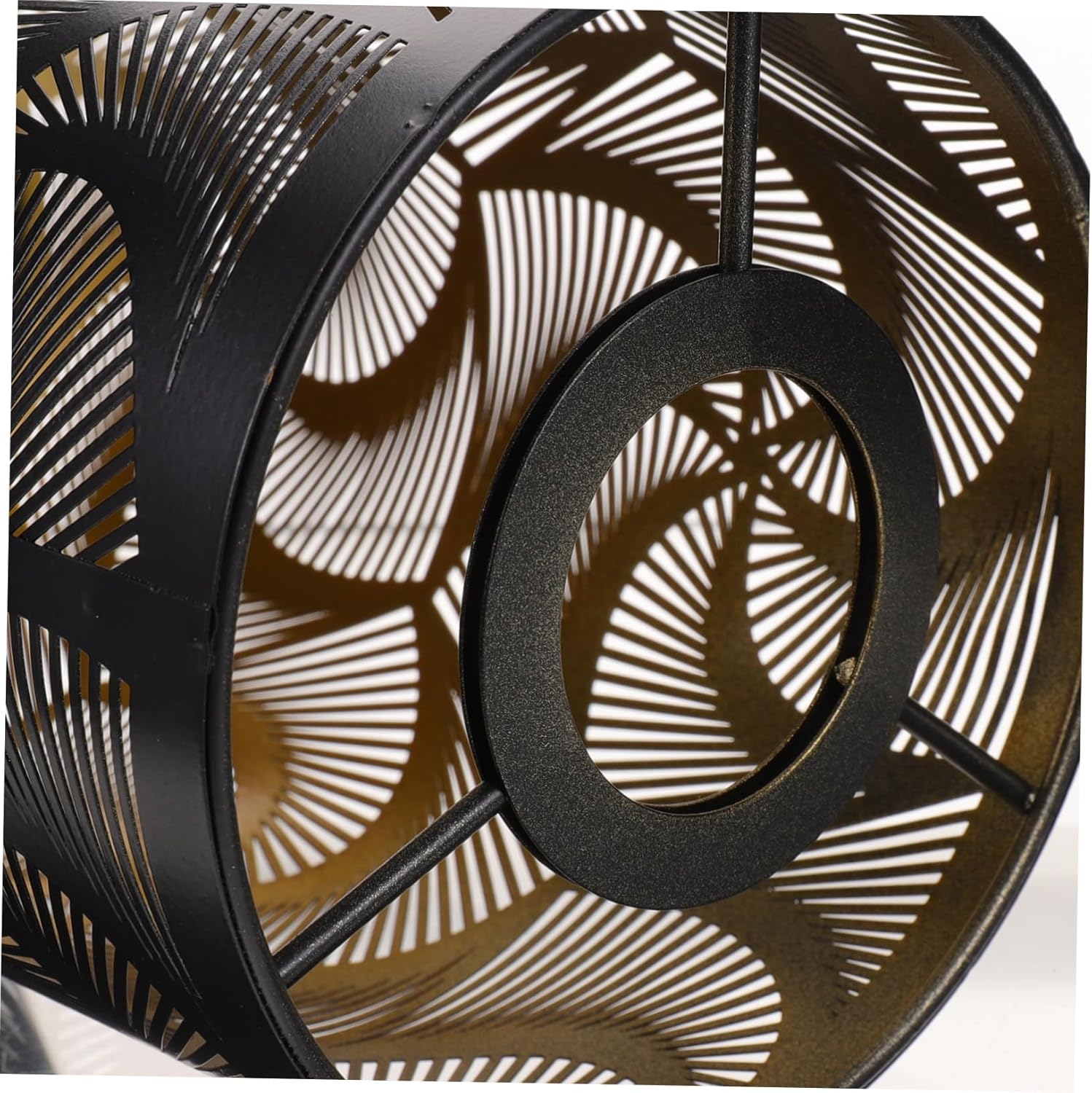 2個金属製ランプシェード 黒 モダン シリンダー型 テーブルランプ用 対応 繰り抜きデザイン 装飾カバー ベッドサイド リビング 寝