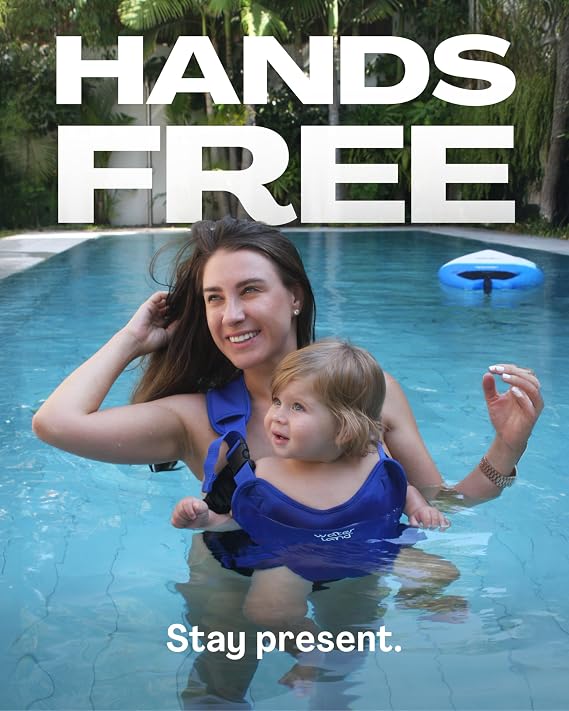 WaterLand Baby Carrier - Innovative Carrier You Can Use Both in Water & Land - Waterproof Infant Chest Holder with Adjustable Straps, Lightweight Toddler Harness for Pool & Beach (IBlue)