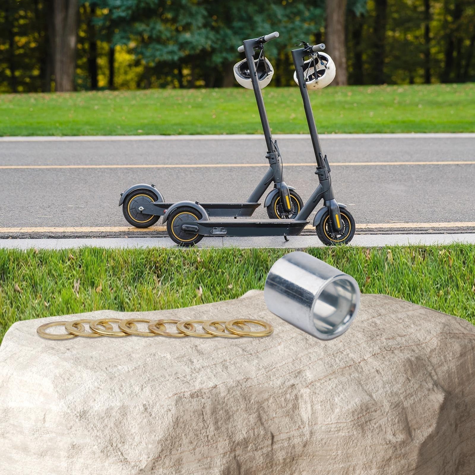 Enhance Speed And Maneuverability With Skateboard Bearing Spacers, Washers, Nuts(Gold)