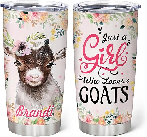Vista 17 de Hyturtle Vaso de cabra personalizado para los amantes de las cabras, regalos motivacionales de cabra para niñas y mujeres, regalos de cumpleaños