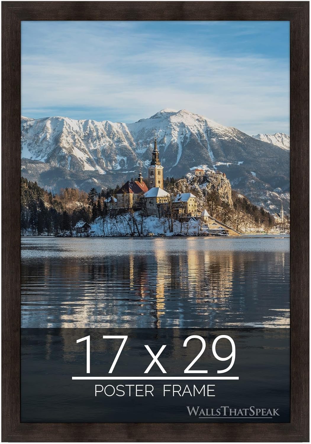 wallsthatspeak 17x29 Espresso Brown Picture Frame for Puzzles Posters Photos or Artwork