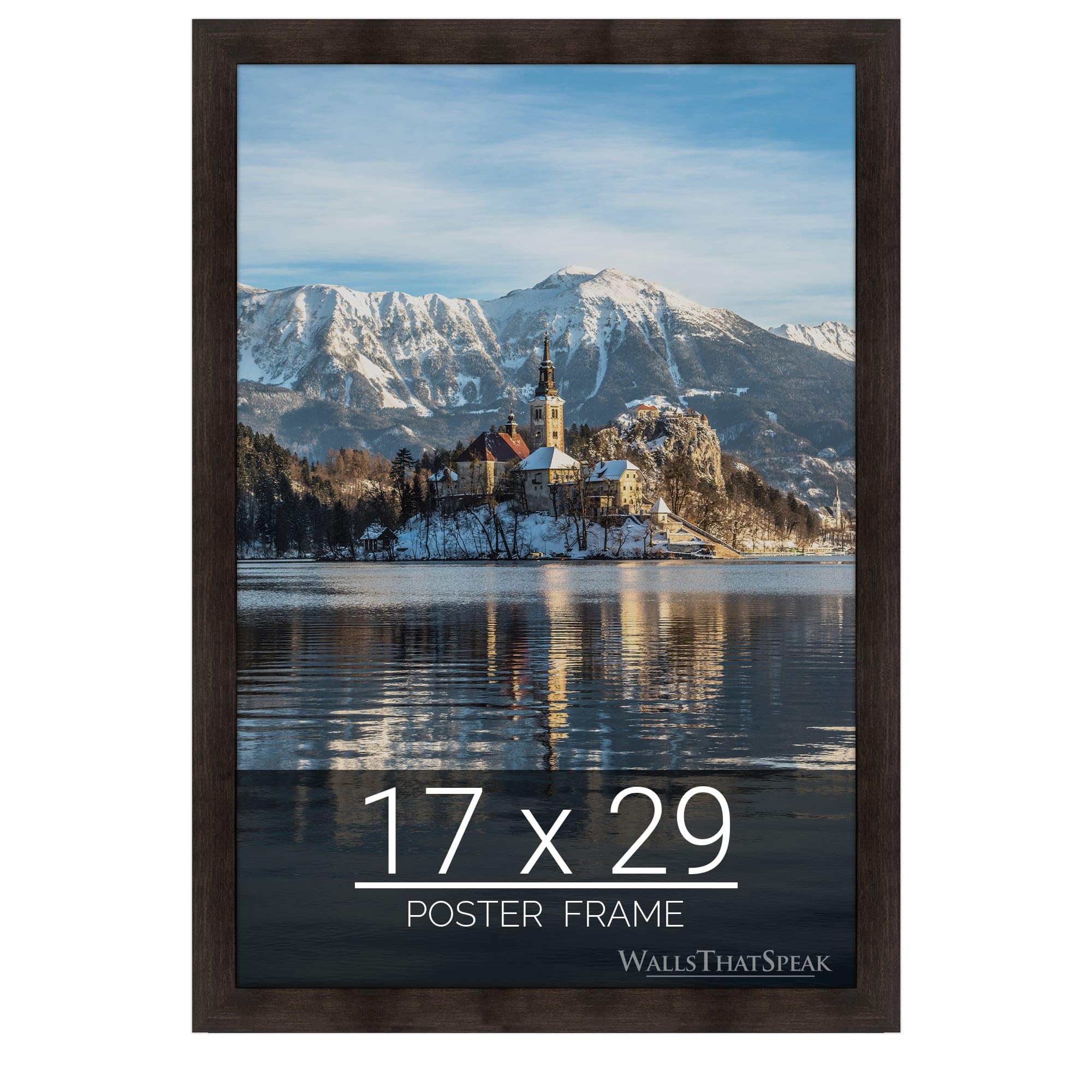 wallsthatspeak 17x29 Espresso Brown Picture Frame for Puzzles Posters Photos or Artwork
