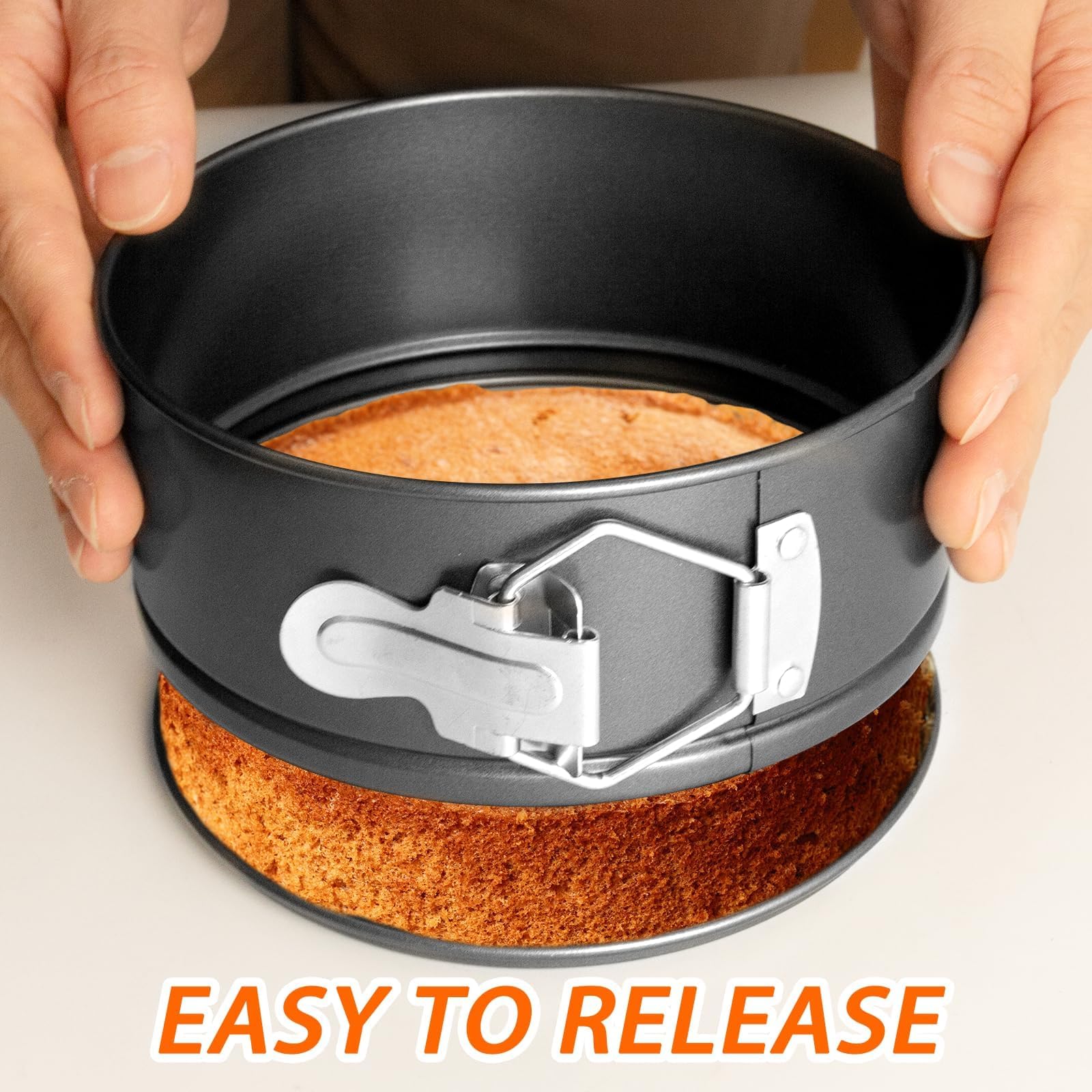 4 moldes antiadherentes de 6 pulgadas con fondo extraíble de acero al carbono para tartas de queso, molde redondo con hebillas de resorte de acero inoxidable para hornear cocinas restaurantes