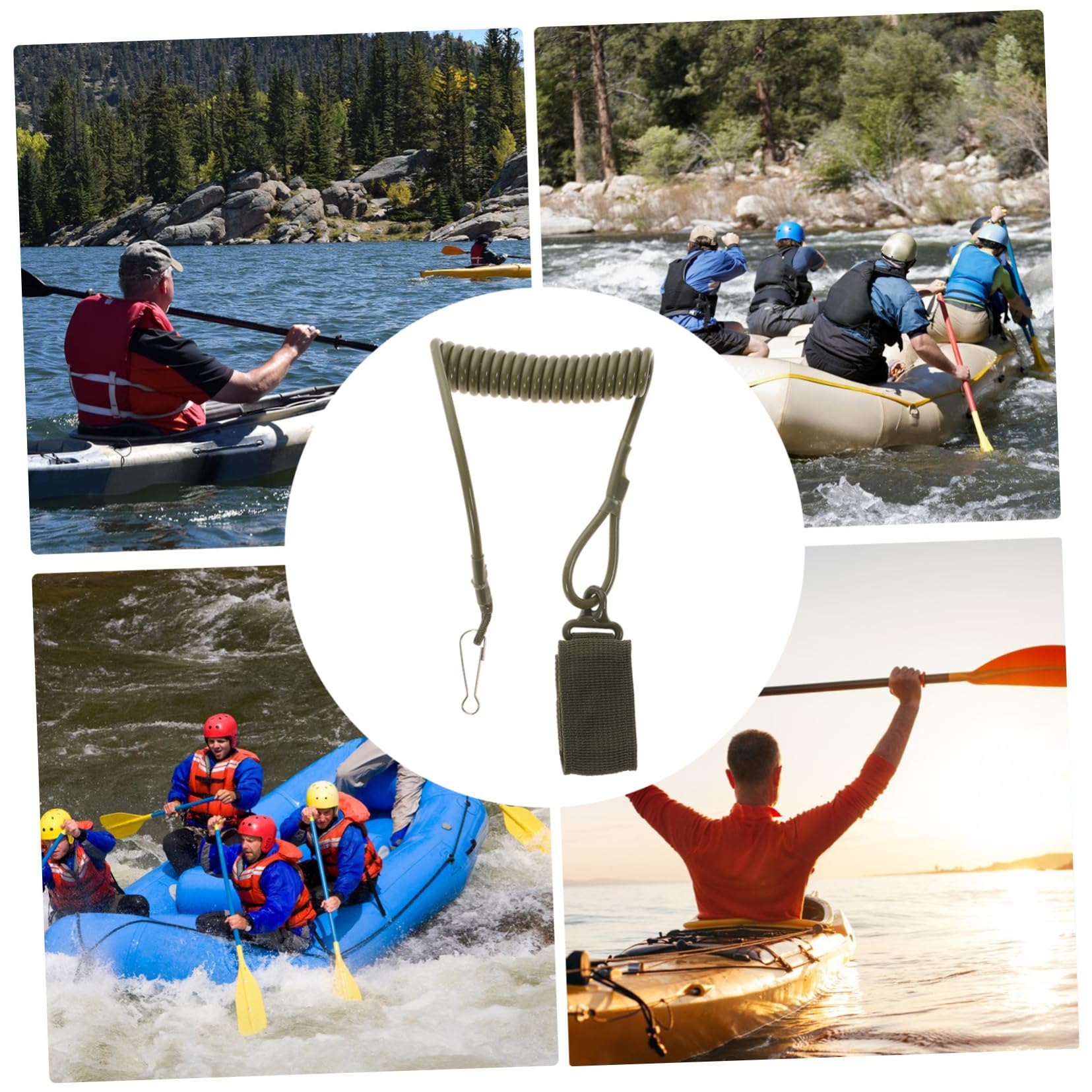 balacoo 2 Pcs Paddle Rope Tie Rope Kayaking Accessories Telescopic Style Kayak Leashes Elastic Leash