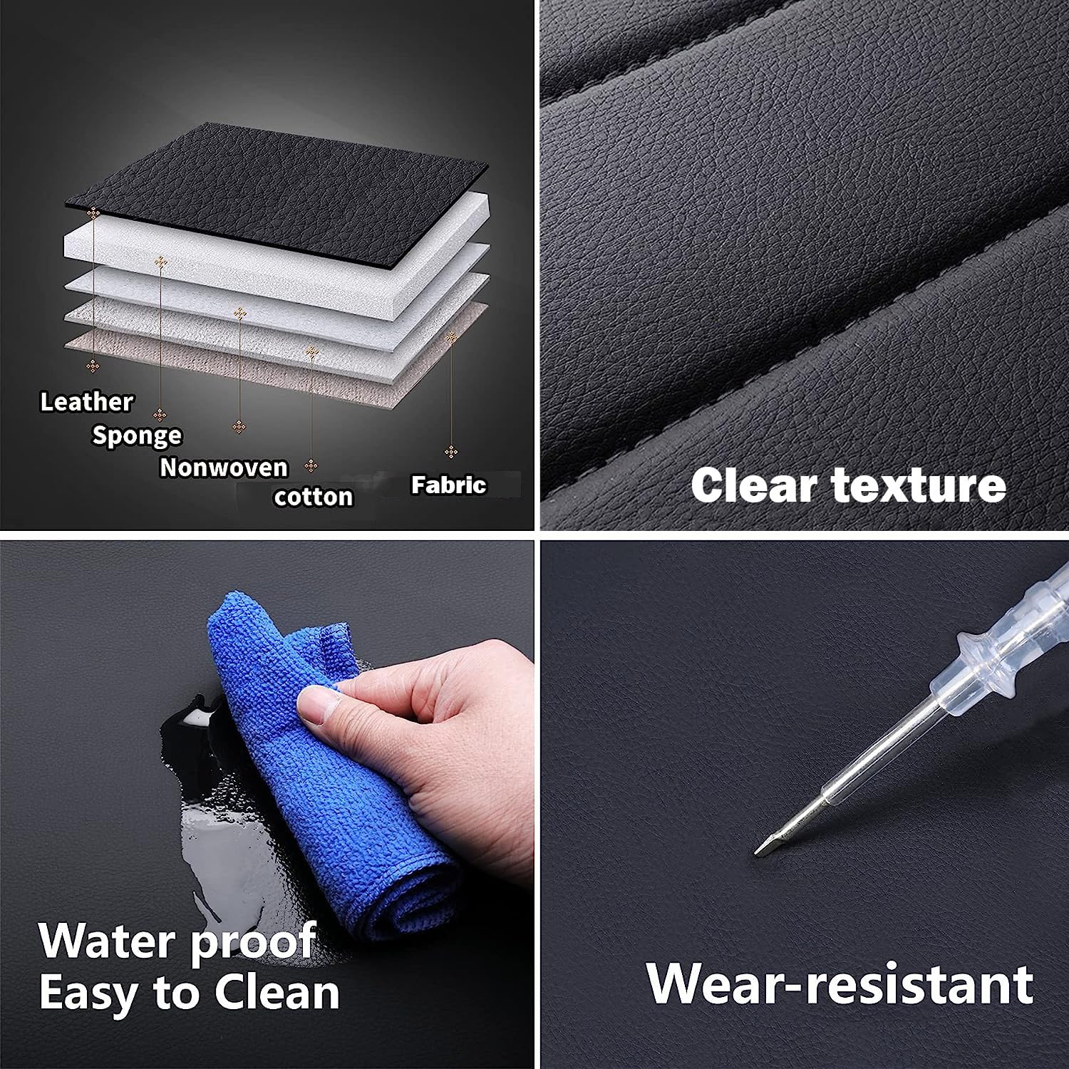 Fundas universales para asientos de coche de 2 piezas para la parte delantera, para Mercedes-Benz CLASE B, CLASE C, CLASE E, GLB, GLK, GLC, GLE, cuero sintético, cómodas, aptas para mascotas