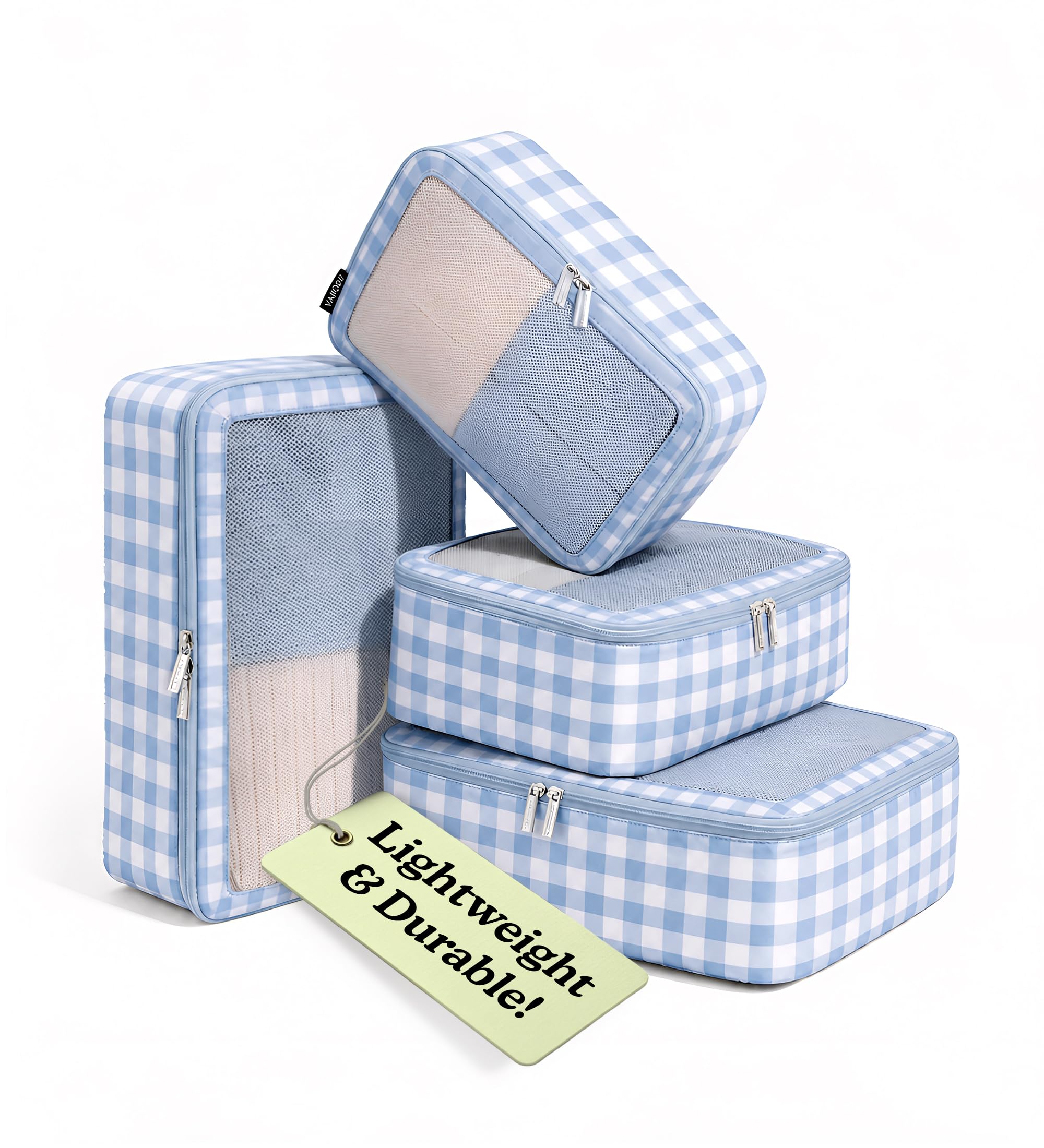 TSA-Friendly Packing Cubes for Carry On, Mesh Suitcase Organizer Bag