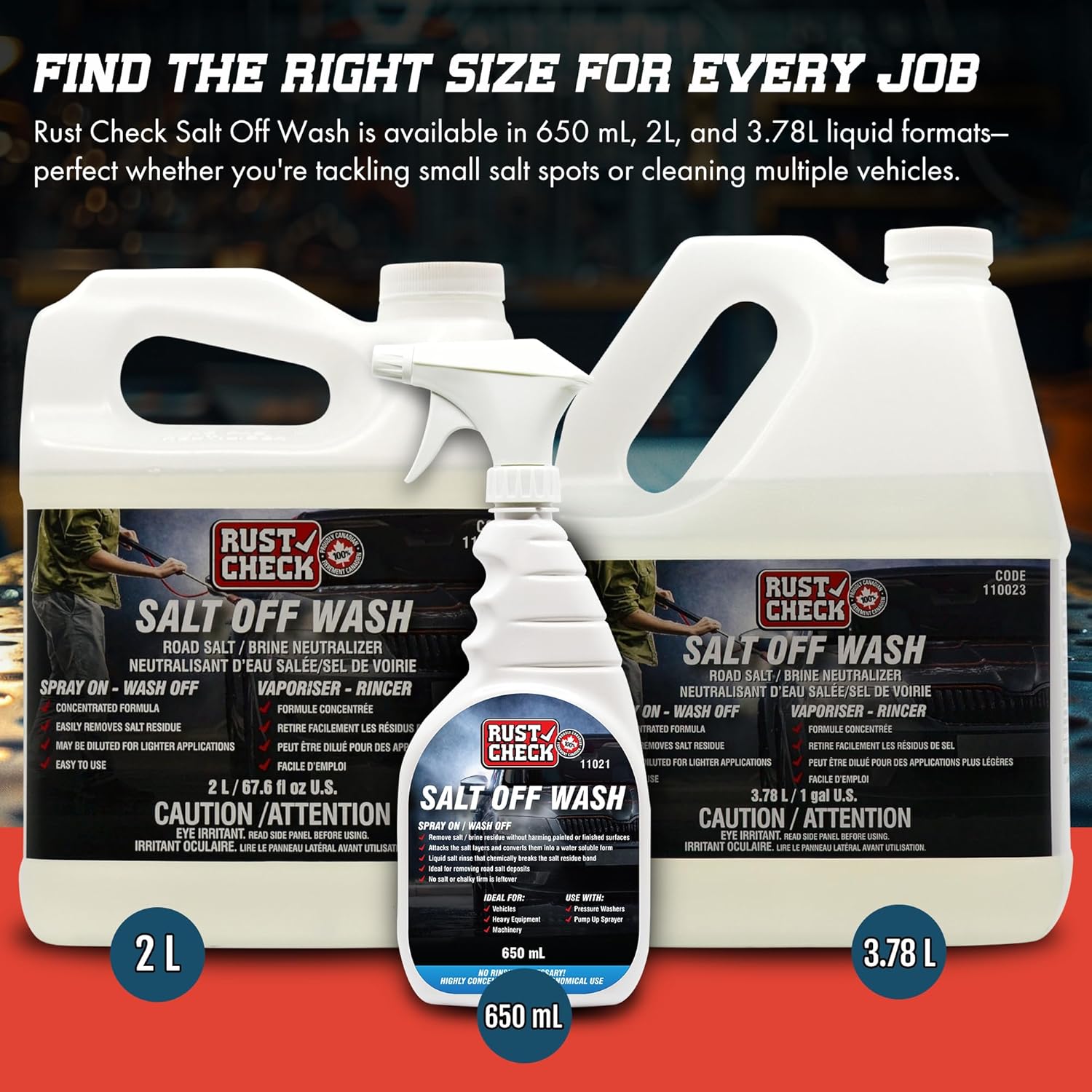 Rust Check Salt Off Wash - Car Salt Remover and Jet Ski Cleaner - Boat Wash and Outboard Motor Flusher - Multi-Surface and Driveway Salt Wash - Exterior Washdown Solution - 128 Fl Oz - Bottle