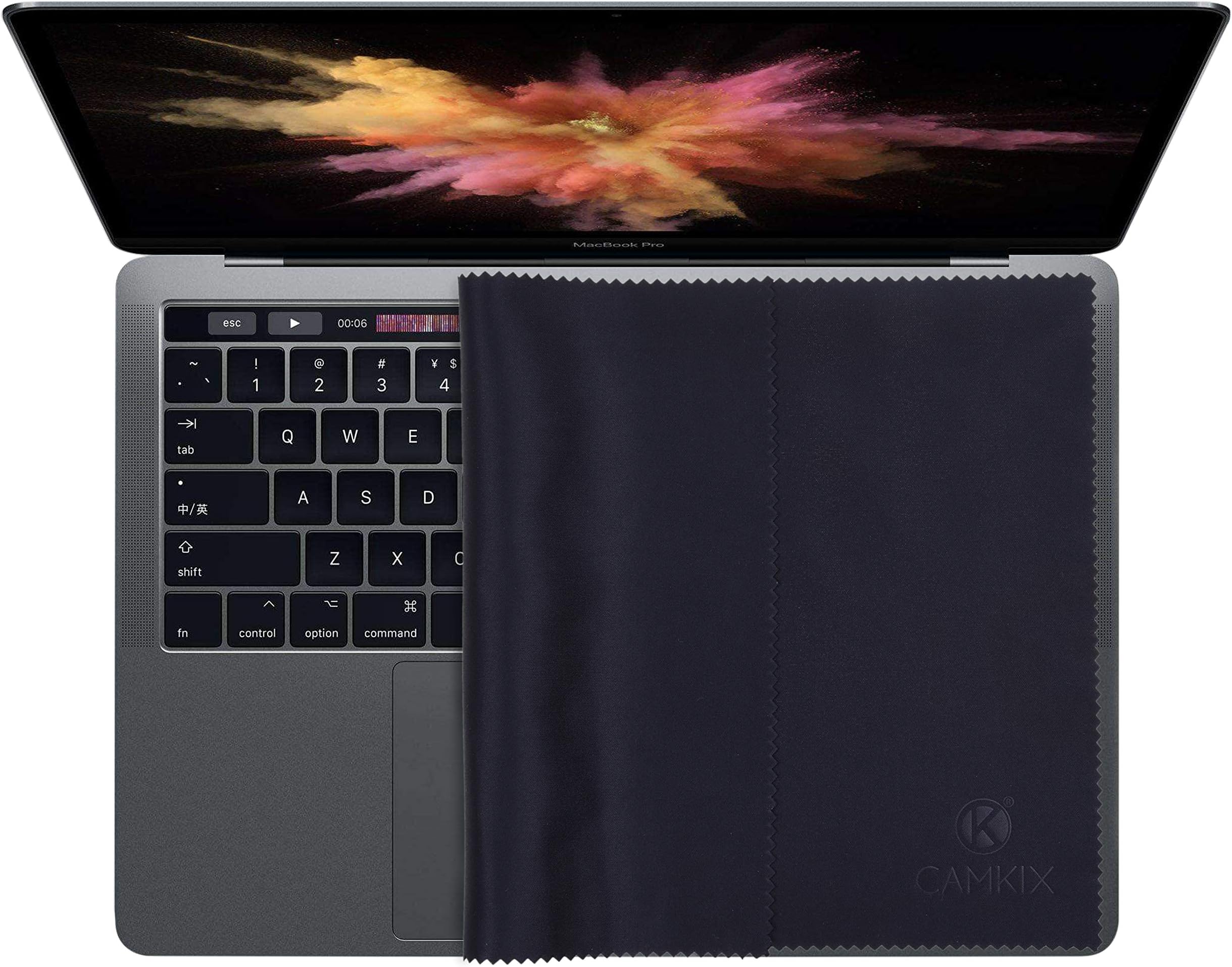 Microfiber Cover Cloth Cleaning Set - Ideal for Apple MacBook Pro (15-16”) - 4x Keyboard Liner, 1x Double Sided Cloth, 1x Lens Cleaning Paper Tissue Booklet, 1x Cleaning Spray