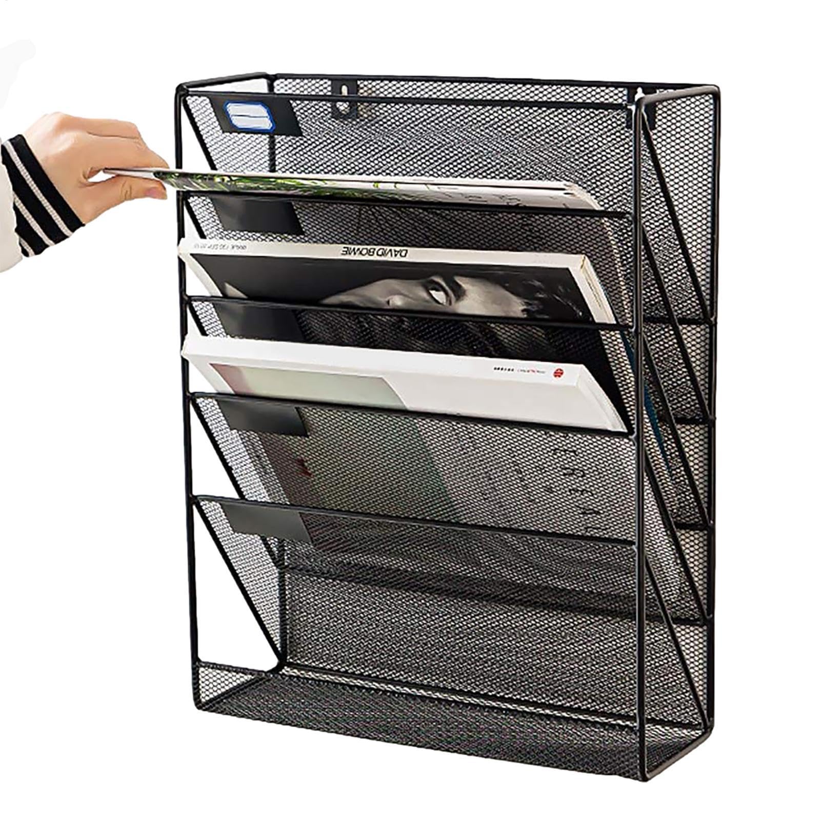 Organisateur de courrier mural – Porte-courrier en métal avec 5 poches
