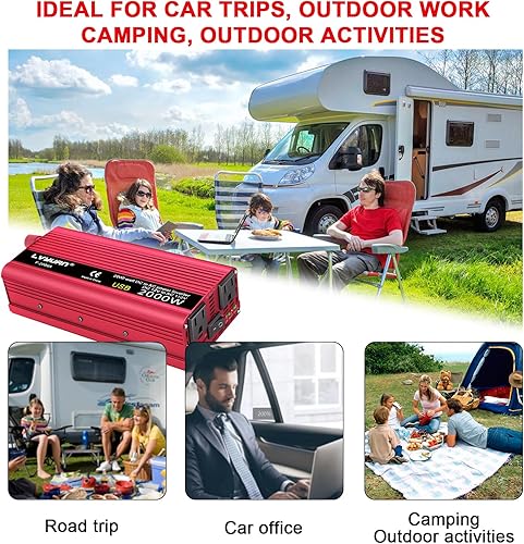 Vista 7 de Inversor de corriente del vehículo del coche 800W/2000W (pico) DC-AC 12V-110V convertidor fuente de alimentación