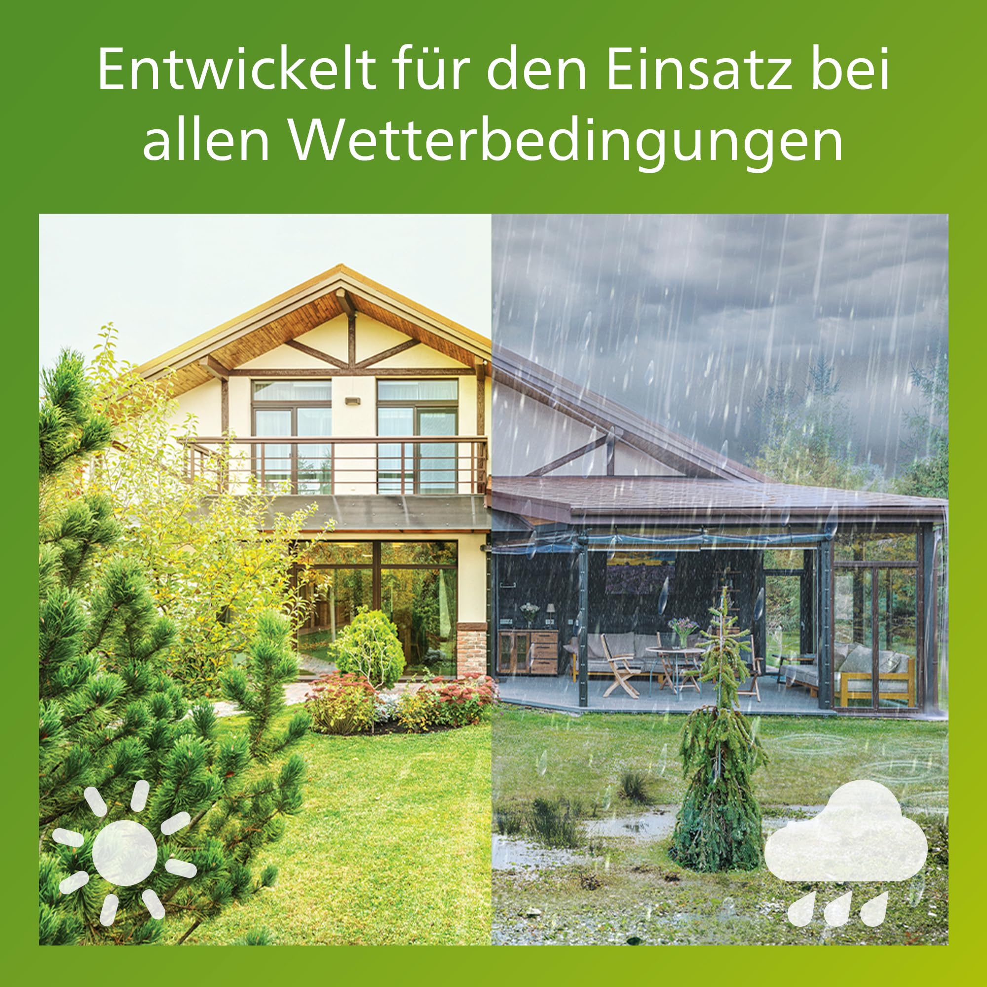 Philips Kinno Außenwandleuchte mit Sensor, Up-Light, Max. 25 Watt, E27-Fassung, Schwarz