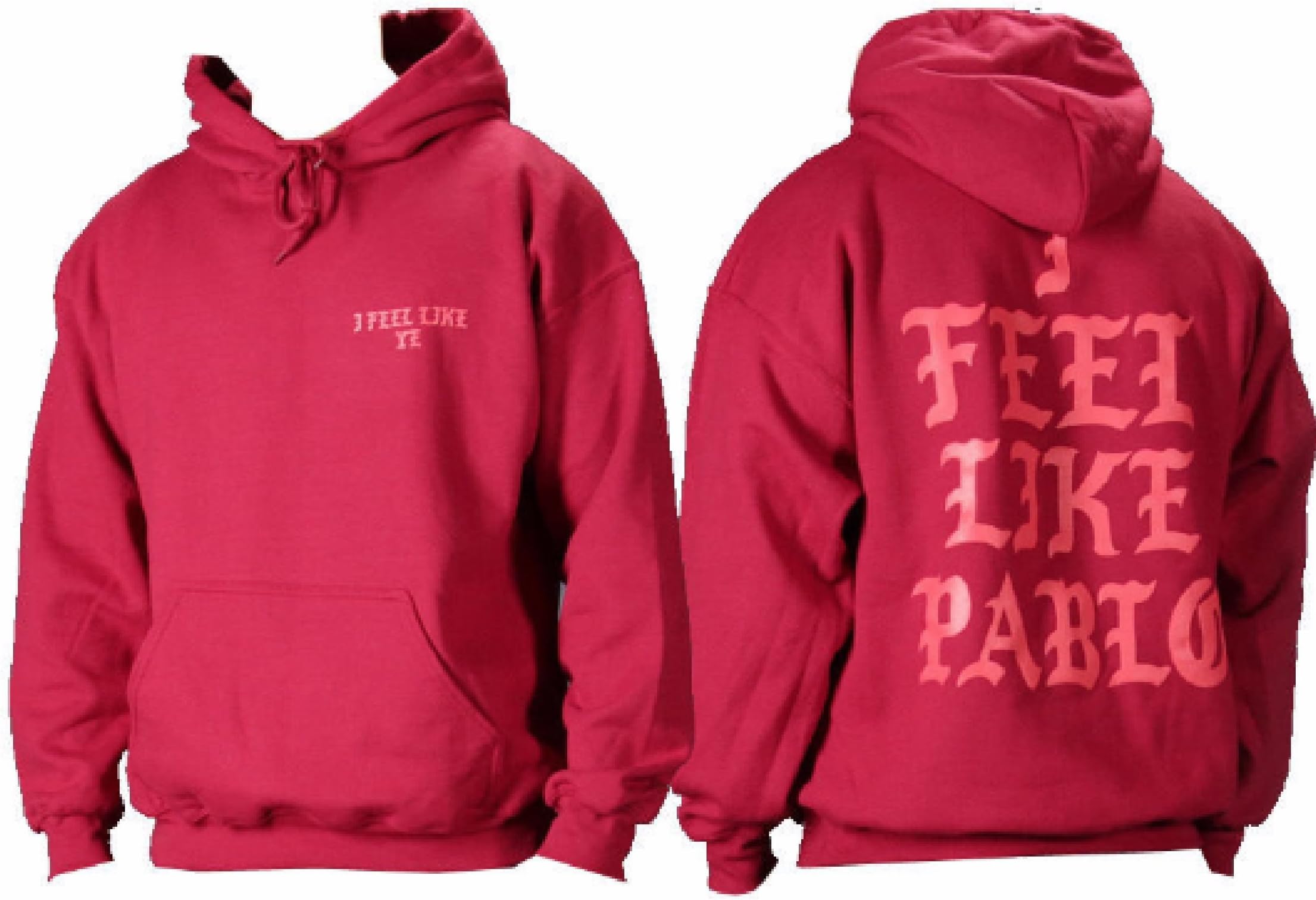 I Feel like Ye The Life of Pablo I Feel Like Pablo Red Hoodie (Small) Paperback