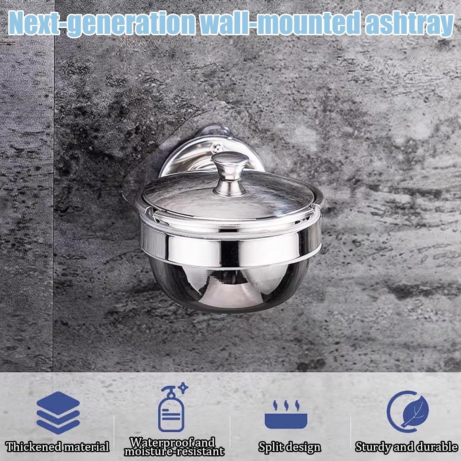 Wall Standing Ashtray, Toilet Wall Mounted Ashtray - Men Creative Ashtrays, Cigarette Disposal Outdoor, Stainless Steel Safety Ashtrays, For Patio, Restaurant, Hotel And Office(Silver)