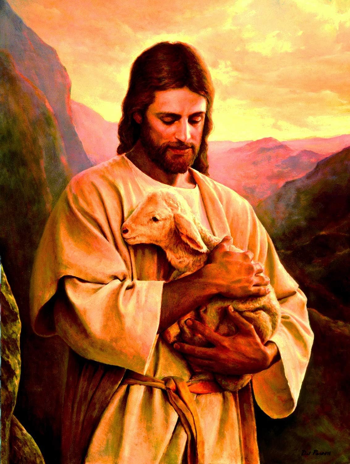 SUNSOUT INC - Lost Lamb - 500 pc Jigsaw Puzzle by Artist: Del Parson - Finished Size 18" x 24" - MPN# 44451