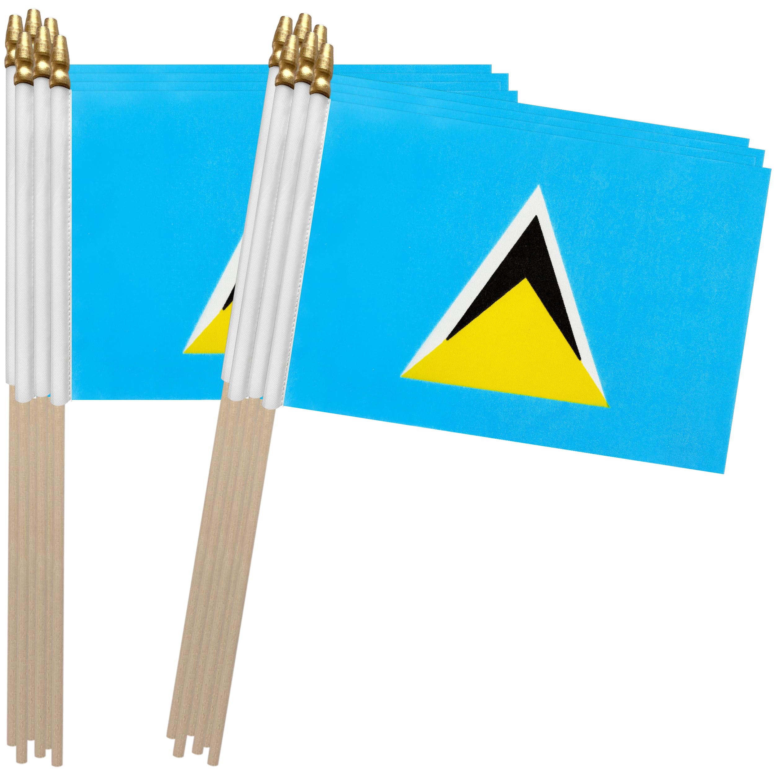 TSMD Stick Flags,5x8 Inch,12 Pack (Saint Lucia)