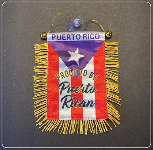 Miniatura 8 de Banderas de Puerto Rico para accesorios de coches pegatinas pegatinas Puerto Rico de calidad hecha banderas para autos pequeña mini Banner colgante
