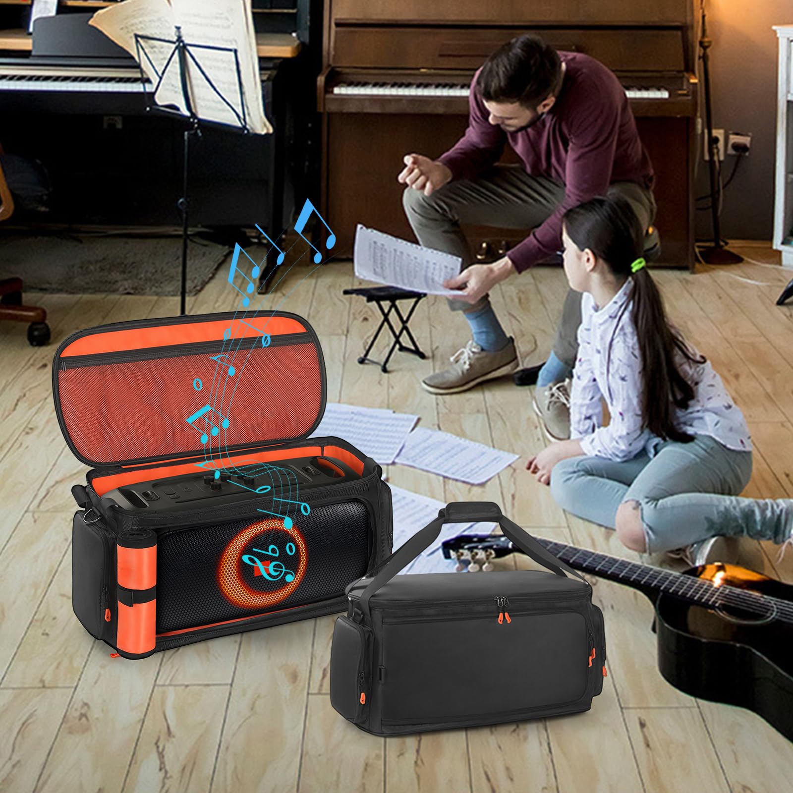HTU Borsa da viaggio altoparlante portatile antiurto Borsa da trasporto con tracolla per PartyBox On The Go2 Altoparlante portatile per feste