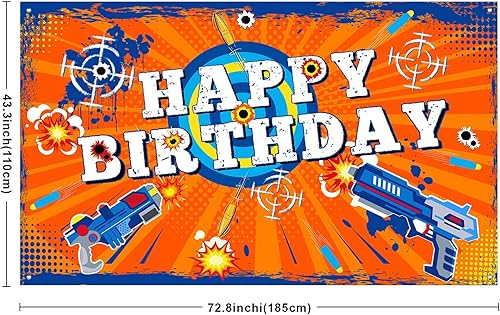 Miniatura 2 de Dart Battle - Telón de fondo de fiesta de feliz cumpleaños, decoración de fiesta temática de dardos, fondo de fotos, decoración de mesa de