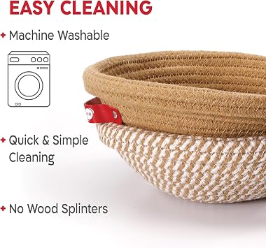 KneadAce Cotton Rope Banneton Bread Proofing Basket Set, 2 Round Baking Baskets with Liners & Covers for Artisan & Sourdough Bread