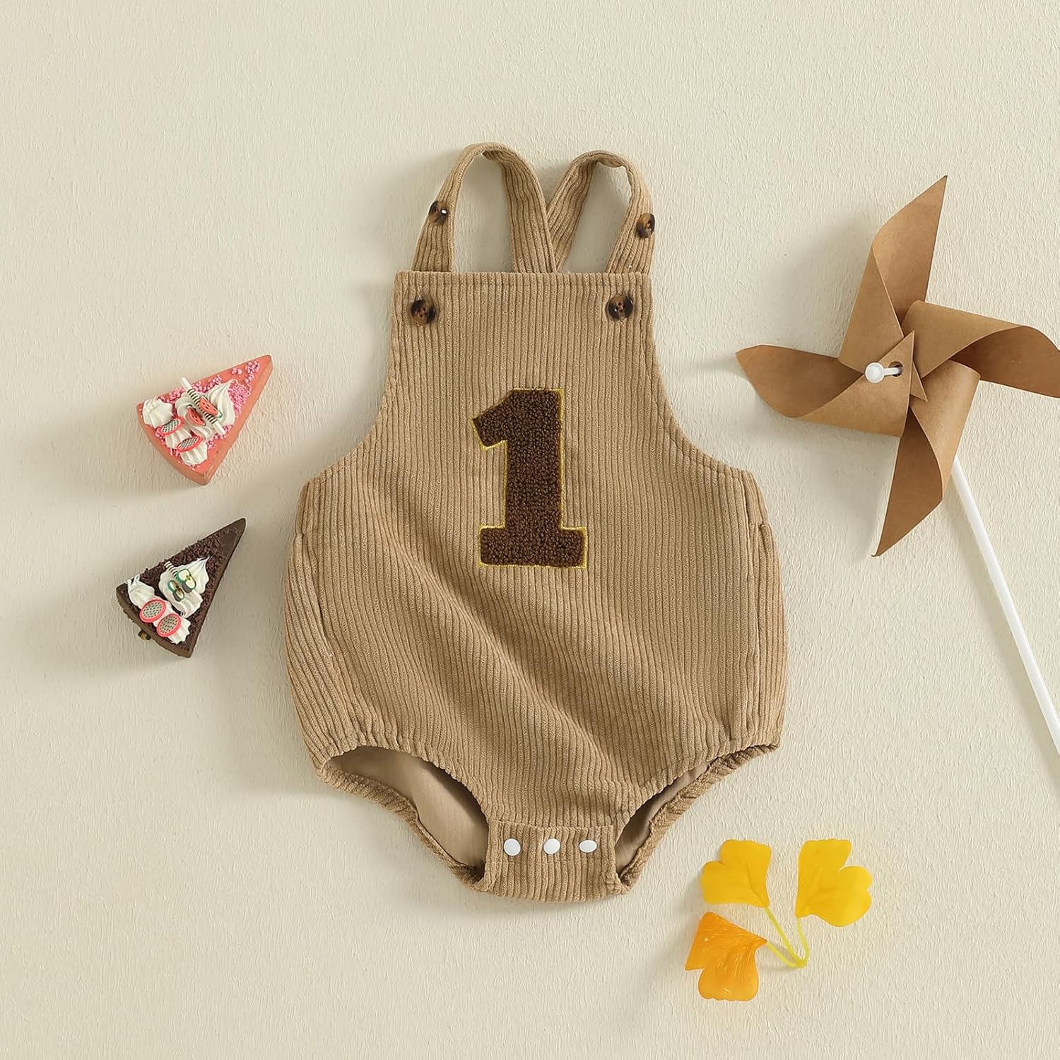 Thorn Tree Baby Girl Boy 1st Birthday Clothes One Year Old Bubble Bodysuit Backless Rib Romper Cake Smash Outfits - Image 3
