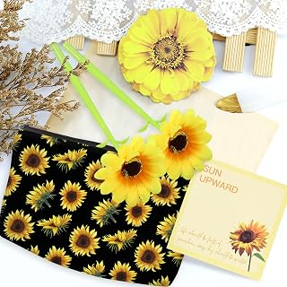 JeVenis Sunflower Gifts for Women Sunflower Pens Stationery Sunflower Pencil Pouch Case Sunflower Writing Pen for School Office Home Sunflower Party Favors Supplies