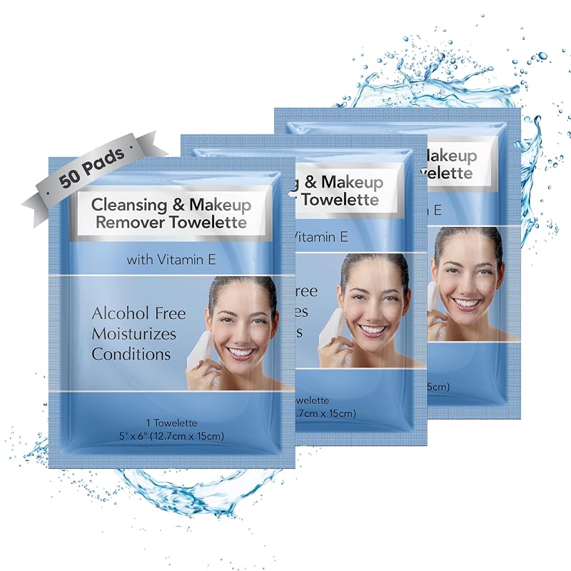 Diamond Wipes Lenços Removedores de Maquiagem para o Rosto com Vitamina E, 50 unidades