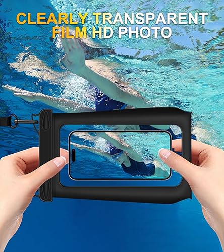 Miniatura 5 de Funda impermeable para iPhone 15 14 13 12 11 Pro Max XS XR X Samsung Galaxy S24 S23 S22 S21 Plus Ultra Negro  Universal, de gran tamaño, flotante,