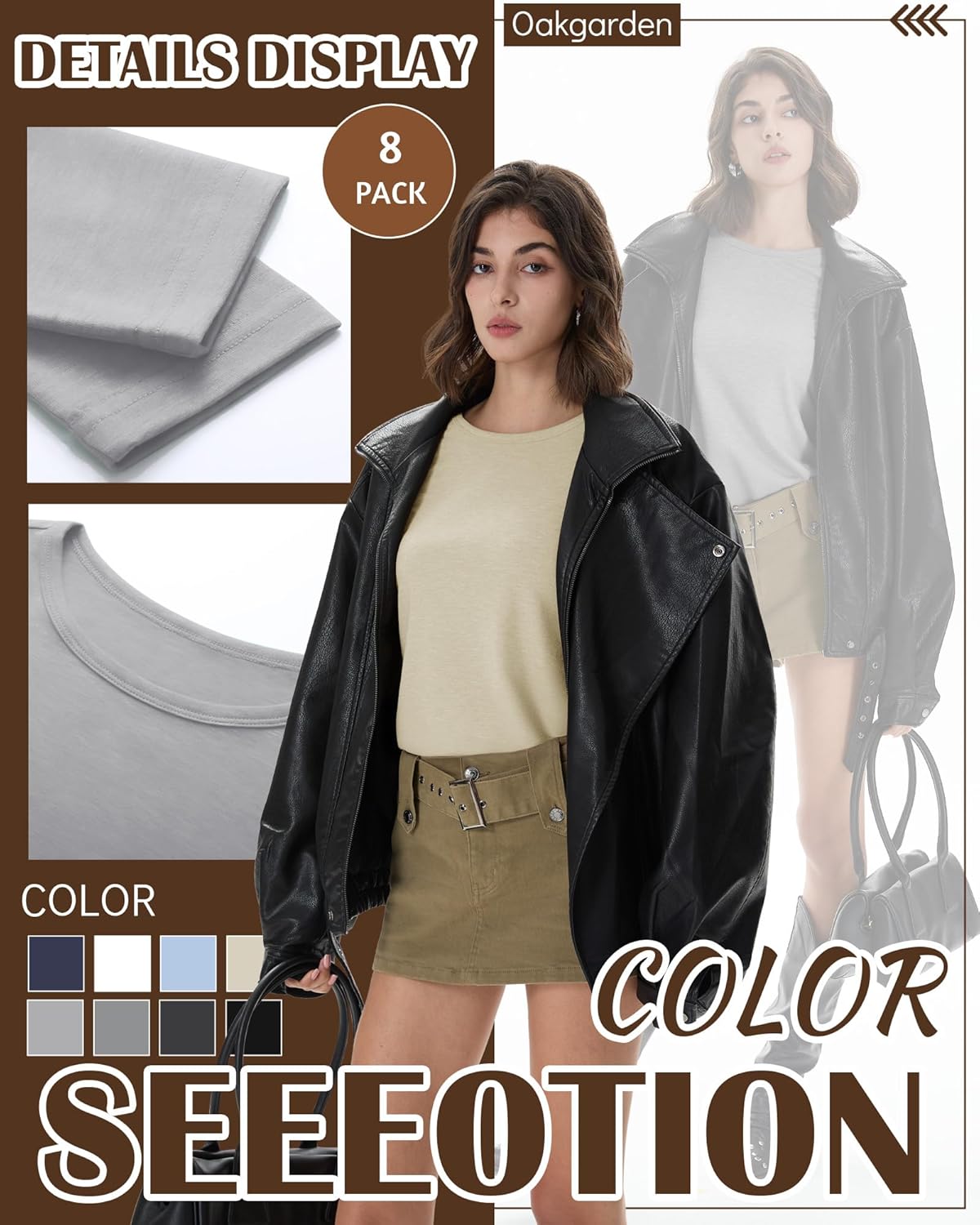 8 Pack Womens Long Sleeve Shirts Casual Basic Tops Crew Neck Undershirts Stretch Layering Tee Shirts 2026 Fashion - Image 5