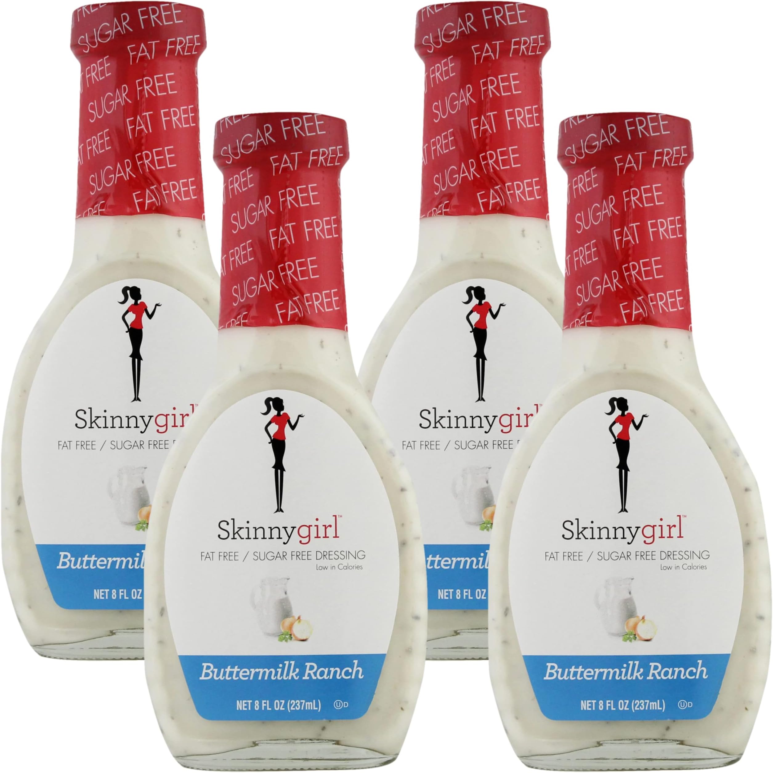 Skinnygirl Fat-Free Salad Dressing, Sugar-Free Buttermilk Ranch, 8 Ounce (Pack of 4)