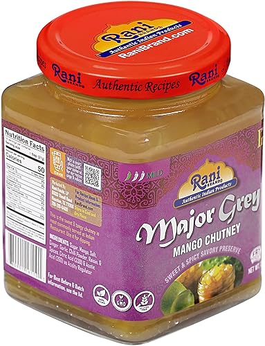 Miniatura 9 de Rani Major Chutney de mango gris (preservación india) Tarro de vidrio de 12.3 onzas (12.35oz), listo para comer, vegano  Sin gluten, totalmente