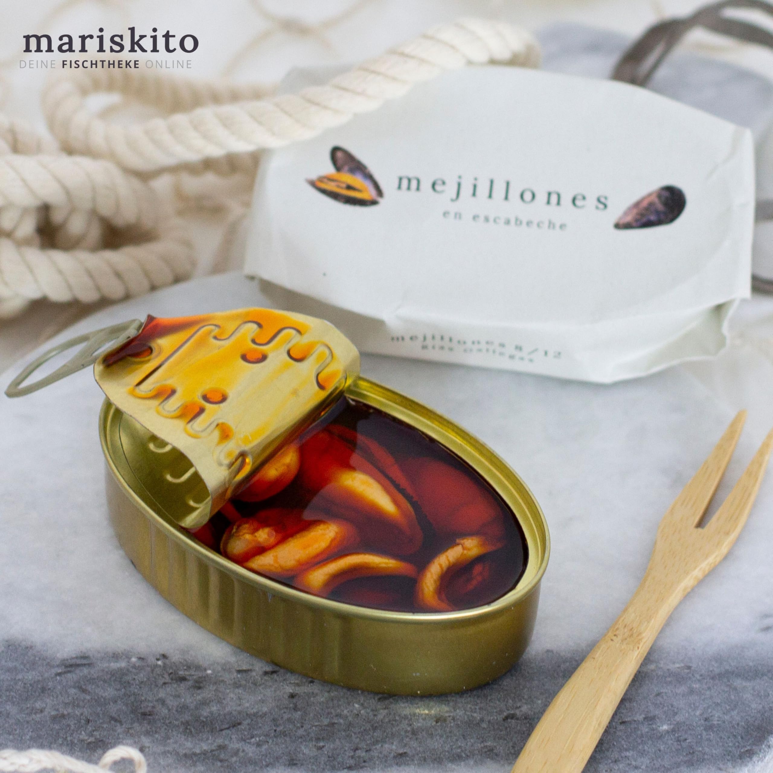 MARISKITO | Paket La Mar de Gourmet - 12 Gourmetkonserven - Dosen mit Galicischen Konserven - Geschenkkorb - Delikatessen-Produktset