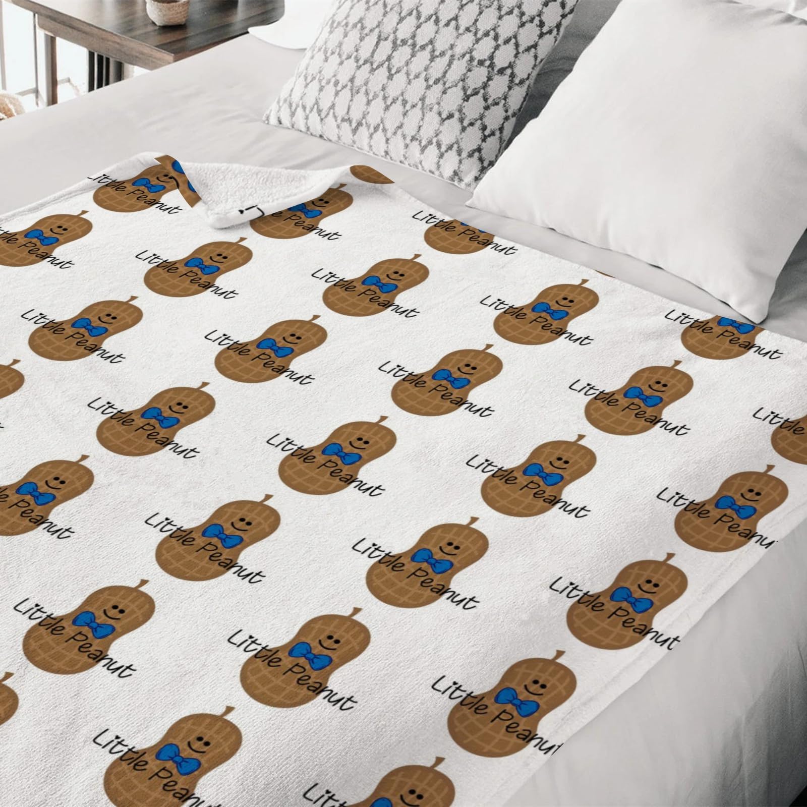 HawSkgFub Divertida manta de bebé de Little Peanut para niños, manta de franela de forro polar, suave, cálida y ligera, ropa de cama de cuna para recién nacidos, 60 x 80 pulgadas