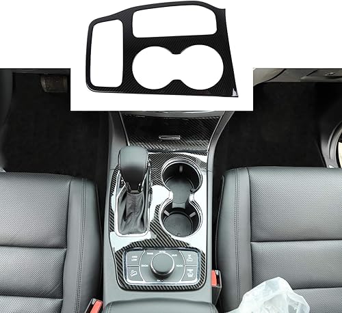 JeCar Kit de moldura interior de cubierta de panel de palanca de cambios para Jeep Grand Cherokee 2016-2020, textura de fibra de carbono