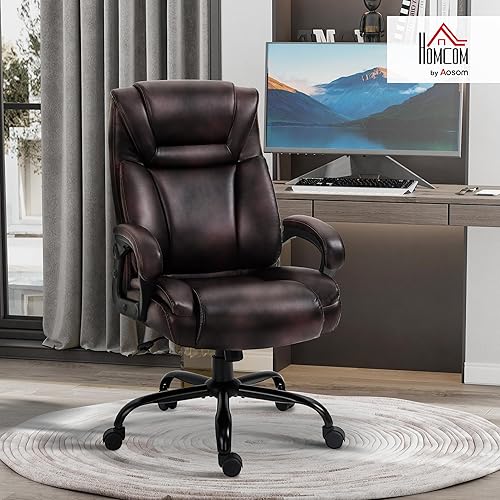 Miniatura 2 de Vinsetto Silla de oficina ejecutiva grande y alta de 400 libras con asiento ancho, silla de escritorio para computadora con respaldo alto, tapicería