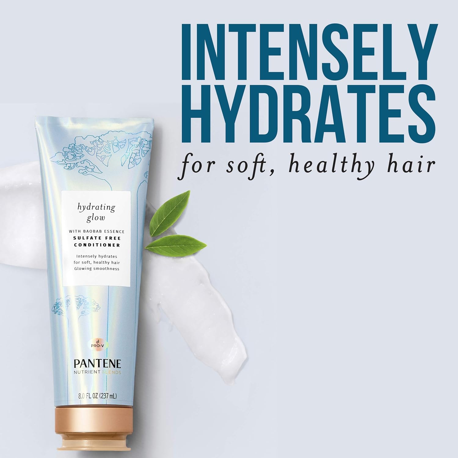 Pantene Shampoo and Conditioner Plus Hair Mask Rescue Shot Treatment with Baobab Essence/Nutrient Blends For Hydrating Glow, White