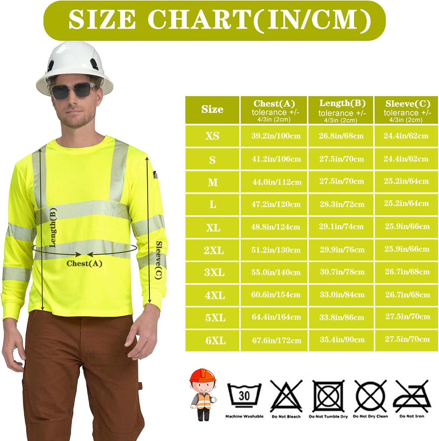 AYKRM Safety High Visibility Long Sleeve Construction Work Shirts Class 3 Workwear | Hi Vis Shirt
