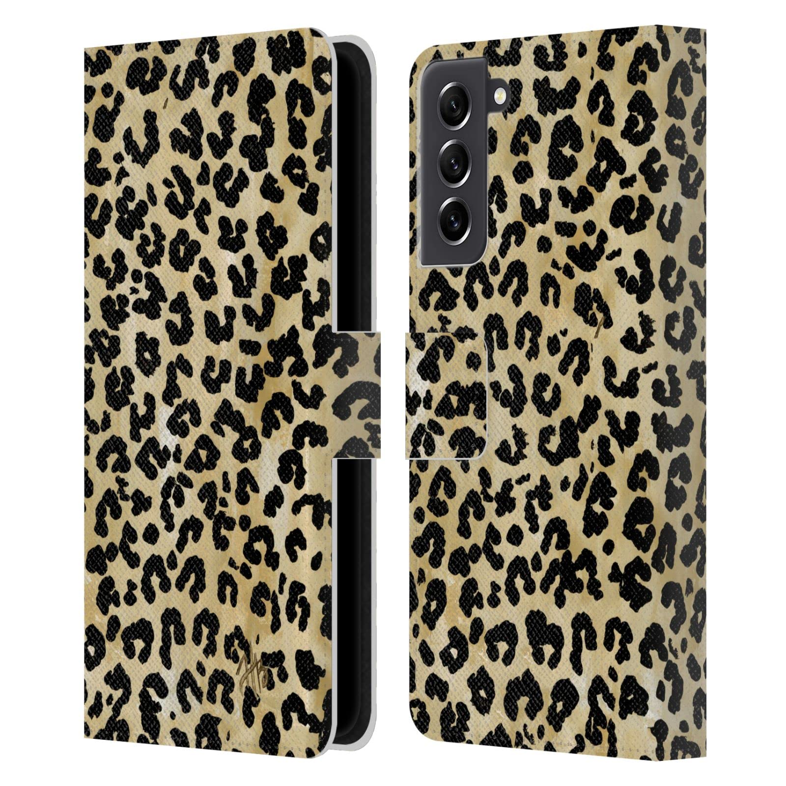 Carcasa de cuero Samsung Galaxy S21 FE 5G tipo libro con estampado de leopardo 7