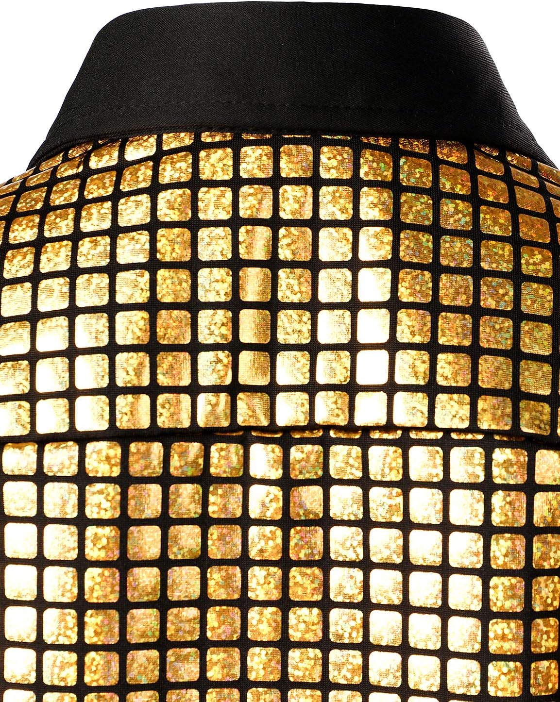 JOGAL Boy's Dress Shirt Sequins Button Down Shirts 70s Disco Party Costume - Image 6