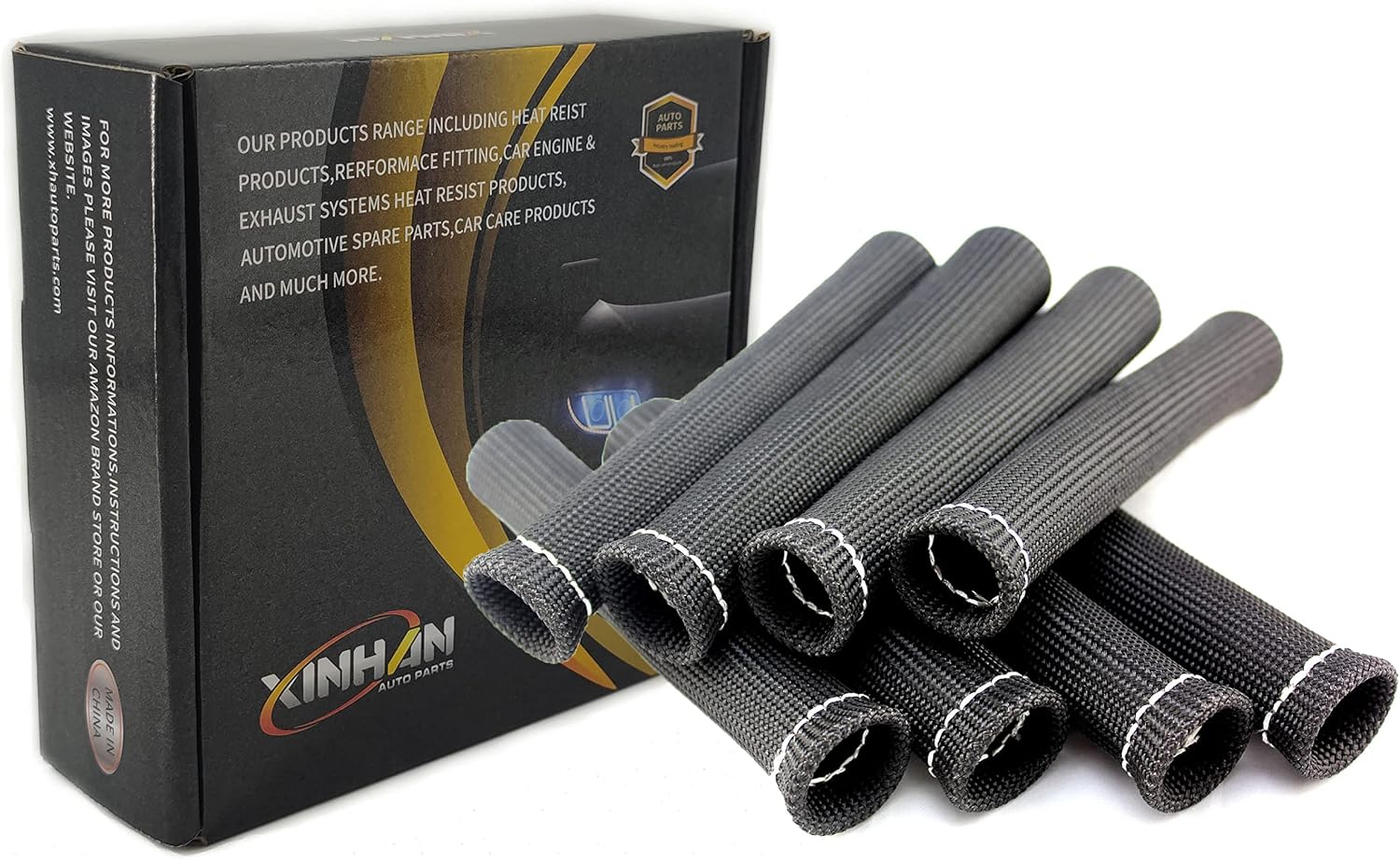 Xinhan Spark Plug Protect Boot Heat Shield Thermal Protection Insulator Titanium/Black/Blue/Red/White Pack of 8 (Red)