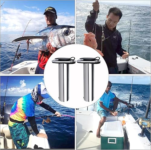 Miniatura 3 de 2 soportes para caña de pescar de montaje empotrado con tapa de goma, forro y junta (tornillos incluidos)