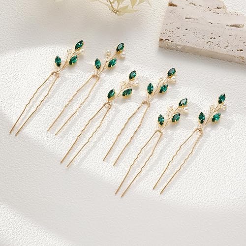 Horquillas para el cabello con diamantes de imitación para boda, 6 unidades, accesorios para el cabello de novia, pinzas de cristal para dama de