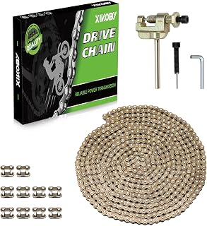 25H Roller Chain 10 Feet 480 Links Compatible with Razor MX350 MX650 MX500 RSF650 Electric Dirt Rocket Bike 47cc 49cc 2 Stroke Gas Scooter Mini Pocket Bike ATV Go Kart Parts with Chain Breaker