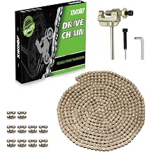 25H Roller Chain 10 Feet 480 Links Compatible with Razor MX650 MX350 MX500 RSF650 Electric Dirt Rocket Bike 47cc 49cc 2 Stroke Gas Scooter Mini Pocket Bike ATV Go Kart Parts with Chain Breaker