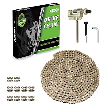 25H Roller Chain 10 Feet 480 Links Compatible with Razor MX650 MX350 MX500 RSF650 Electric Dirt Rocket Bike 47cc 49cc 2 Stroke Gas Scooter Mini Pocket Bike ATV Go Kart Parts with Chain Breaker