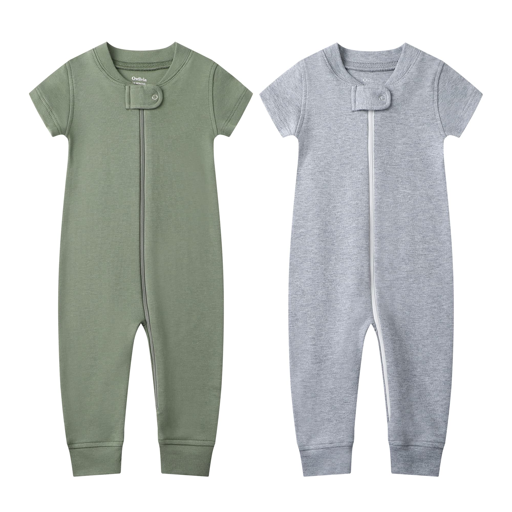 Owlivia Baby Boy Romper Unisex Short-sleeve Summer Outfit 100 Organic Cotton Girl One-Piece Jumpsuit