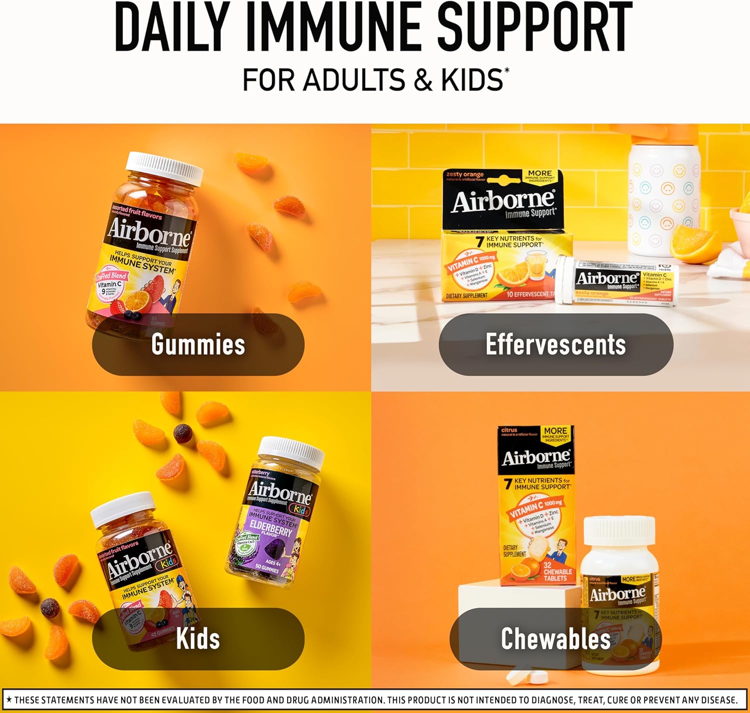 Airborne Vitamin C 1000mg (per Serving) - Very Berry Chewable Tablets (116 Count in a Bottle), Gluten-Free Immune Support Supplement, with Vitamins A C E, Zinc, Selenium, Ginger, Antioxidants - Image 8