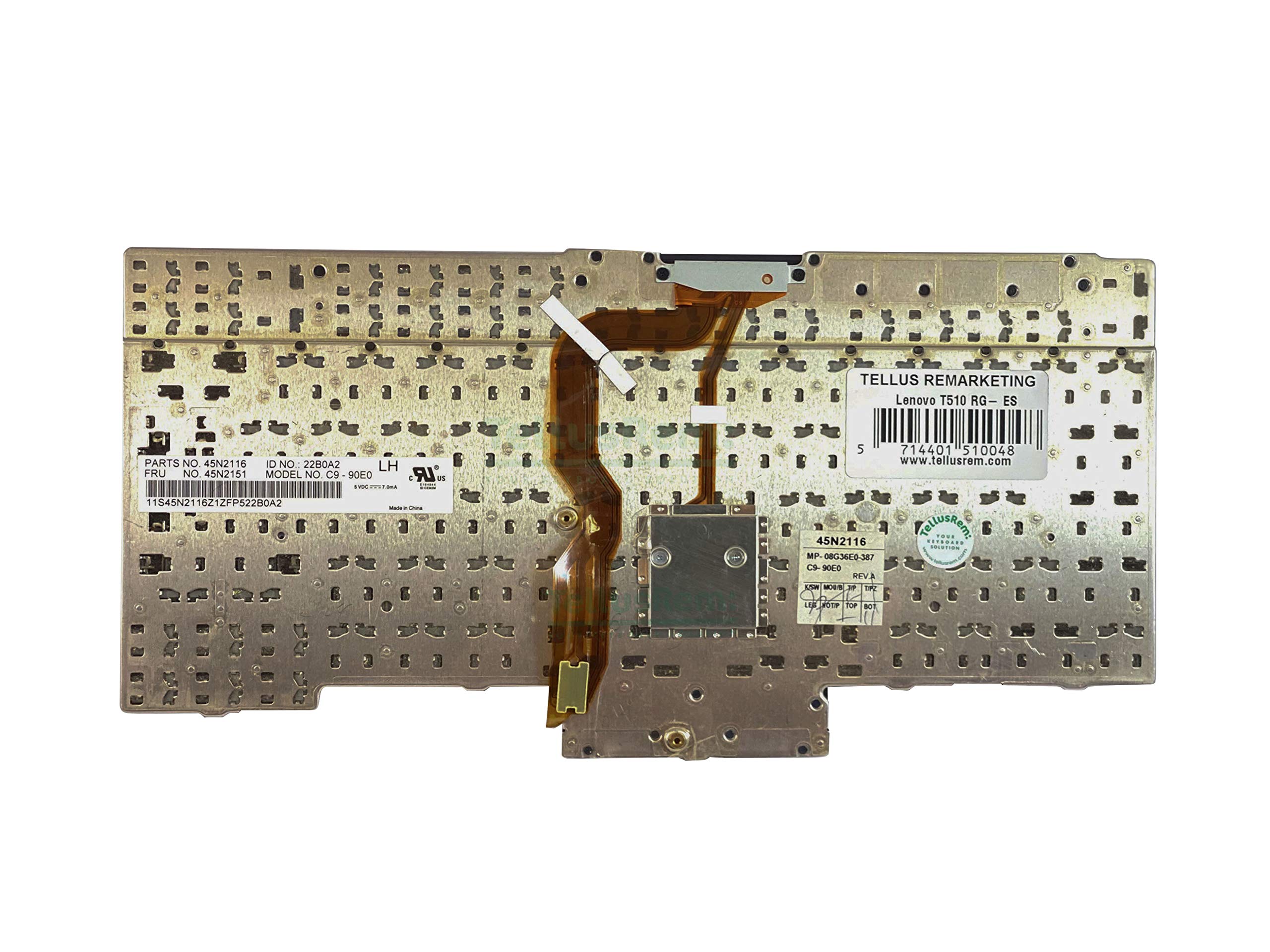 Teclado de respuesto Español sin retroiluminación para Lenovo Thinkpad T520 T520i T420S T420 T420i T400S T410S T410 T410I T510 T510i W510 W520 X220T X220s X220i X220