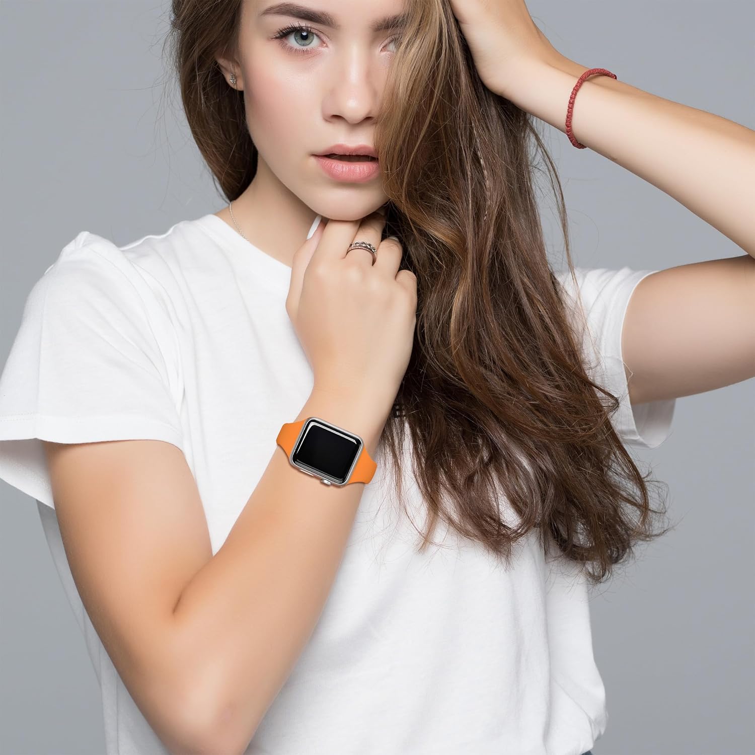 Thin Silicone Band Compatible with Apple Watch 41mm 38mm 40mm 46mm 45mm 42mm 44mm, Slim Narrow Replacement Sport Strap Wristband for iWatch Series 11 10 9 8 7 6 5 4 SE Ultra 3 2 1 Women Men image 5
