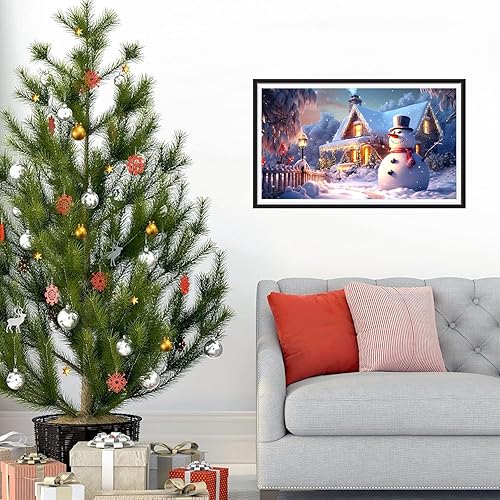 Miniatura 3 de Kits de pintura de diamantes de Navidad para adultos, casa de invierno, bricolaje 5D, kits de arte de diamantes para principiantes, kits de