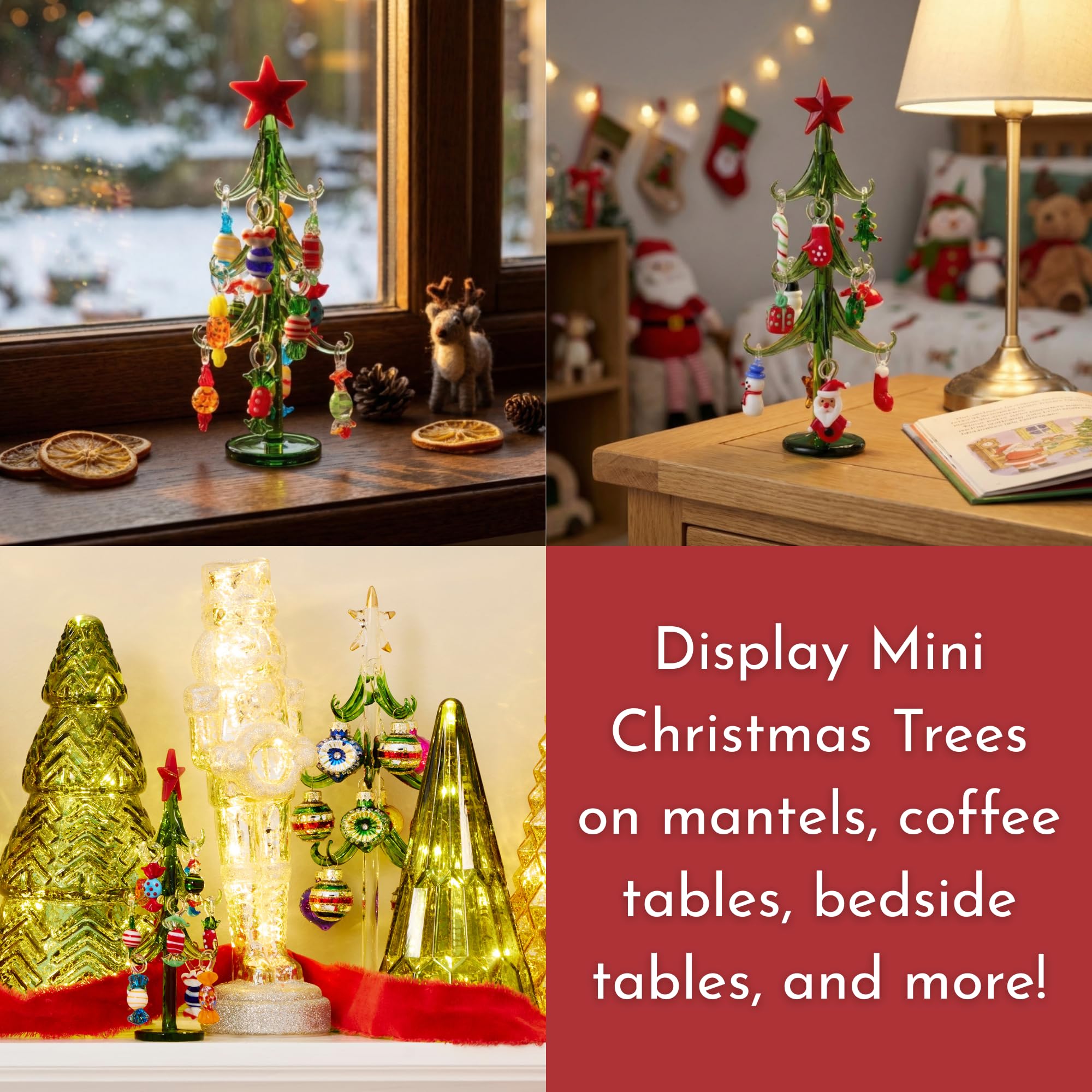 Amazon.com: Red Carpet Studios Miniature Glass Christmas Tree with